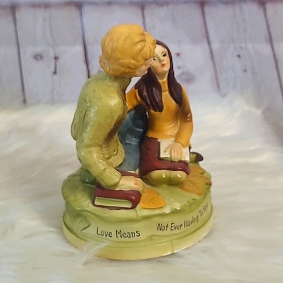 Vintage 70s Ceramic Couple Wind Up Music Playing Shelf Decor Japanese MCM 6.5" - Picture 11 of 17